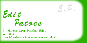 edit patocs business card