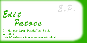 edit patocs business card